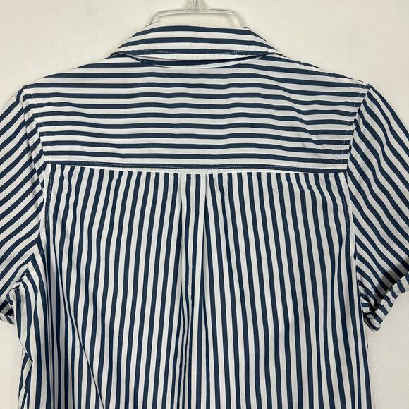 Adriano Goldschmied Button Down Striped Blue Shirt Size M Workwear Casual - Picture 6 of 9